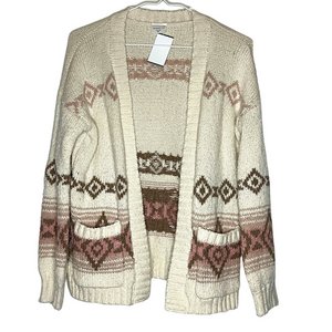 Abercrombie Kids Cream Pink Patterned Sweater Girls 11/12